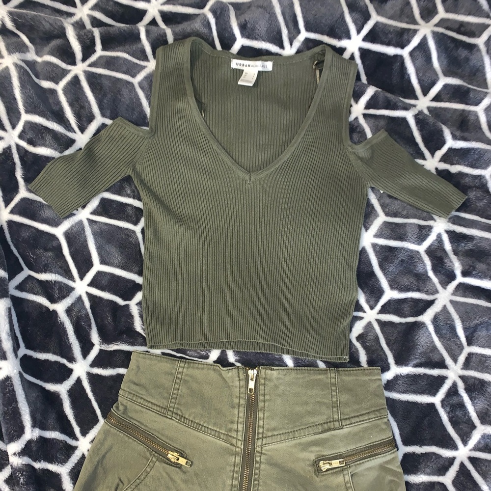 Urban Heritage army green crop top
